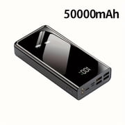 50000mAh Fast Charging Power Bank with LED Display, 4 USB Ports & Type-C, Compatible with iPhone/Android Devices, Outdoor Emergency Battery Pack