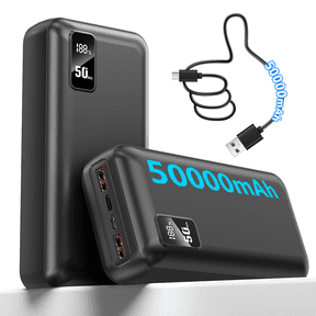50000mAh High-Capacity Fast Charging Power Bank, LED Digital Display Portable Phone Charger, Emergency Power Supply for Camping and Outdoor Travel
