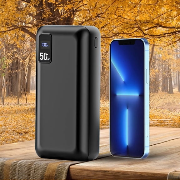 50000mAh Large Capacity Power Bank, 22.5W Fast Charging, LED Digital Display, 2 Input 3 Output, Home Backup Charger for Phones Tablets Electronic Devices