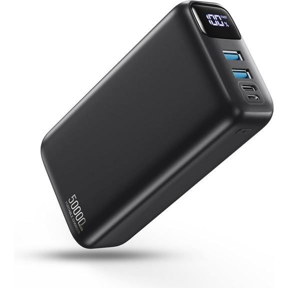 50000mAh Portable Charger Power Bank,22.5W Fast Charging Portable Phone Charge USB-C PQ3.0 QC4.0,LED Display, Battery Pack for iPhone 17/16/15 Pro Google, for Travel Camping Essential