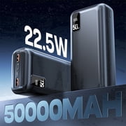 50000mAh Power Bank 22.5W Fast Charging Portable Charger USB-C Quick Charge with 3 Outputs & 2 Inputs LED Display Huge Capacity External Battery Pack for Most Electronic Devices on The Market