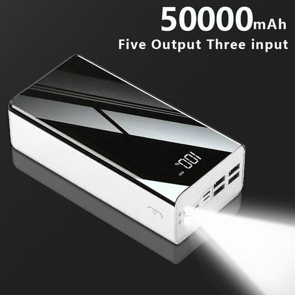 50000mAh Power Bank with 22.5W Super Flash Charging | Digital Display & Two-Way Fast Charge | Camping Light for Outdoor Travel | Compatible with iPhone/Android Devices