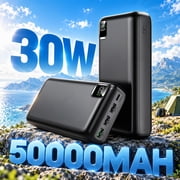 Morfec 50000mAh Power Bank 30W PD Fast Charging Portable Charger with Output 4-Output High Capacity External Battery Pack with LED Digital Display for iPhone, A