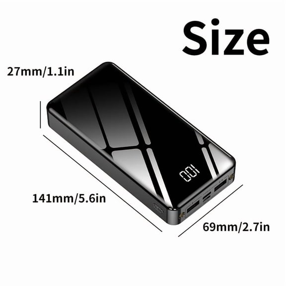 50000mAh Power Bank with LED Display, 18W Fast Charging, 4 USB & Type-C Ports, Portable Charger for iPhone Android Phone, Outdoor Emergency Battery Pack, Christmas New Year Gift