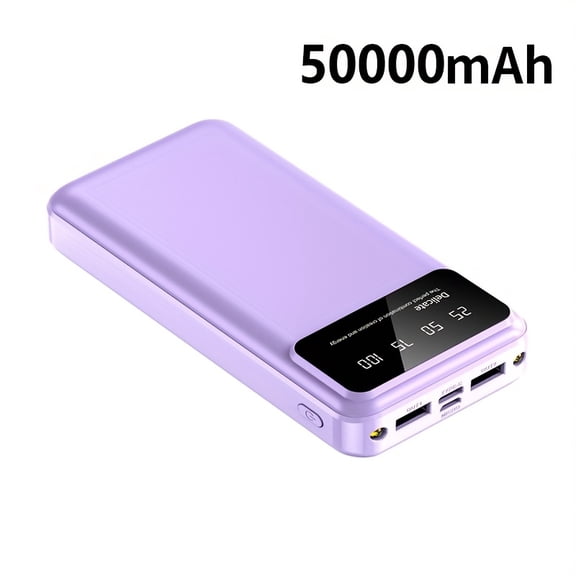 50000mAh Power Bank with LED Display & Flashlight, Portable Charger for Phone Android Devices, Outdoor Emergency Mobile Battery