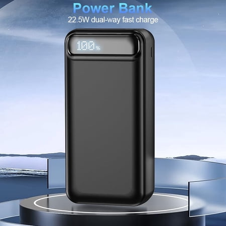 50000mAh Power Bank with LED Light & Digital Display, 22.5W Fast Charging, 2 Input 3 Output, Portable Charger for Home Backup Camping