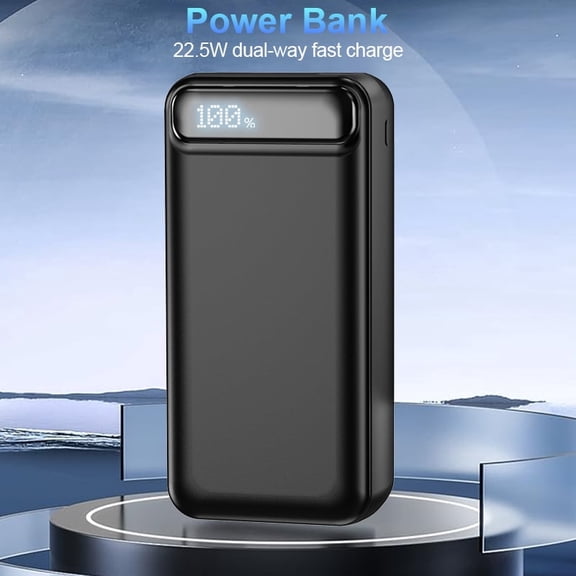 50000mAh Power Bank with LED Light & Digital Display, 22.5W Fast Charging, 2 Input 3 Output, Portable Charger for Home Backup Camping
