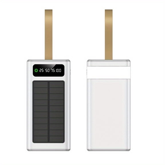 50000mAh Solar Power Bank with 22.5W Fast Charge, 7 USB Ports & Flashlight for Camping, Emergency, Mobile Devices - Perfect Gift