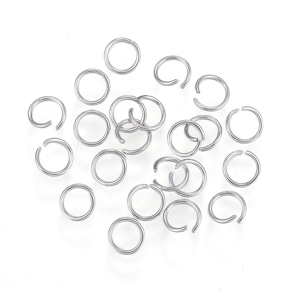 50000pcs Resistant 304 Stainless Steel Open Jump Rings Round Metal Connectors Stainless Steel color 24 Gauge 4x0.5mm Inner Diameter 3mm