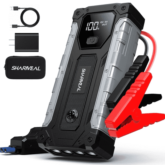 5000A Car Jump Starter, 12V Portable Jump Starter Car Battery Booster Jump Box Pack for 10.0 Gas & 9.0L Diesel Engines with LED Light