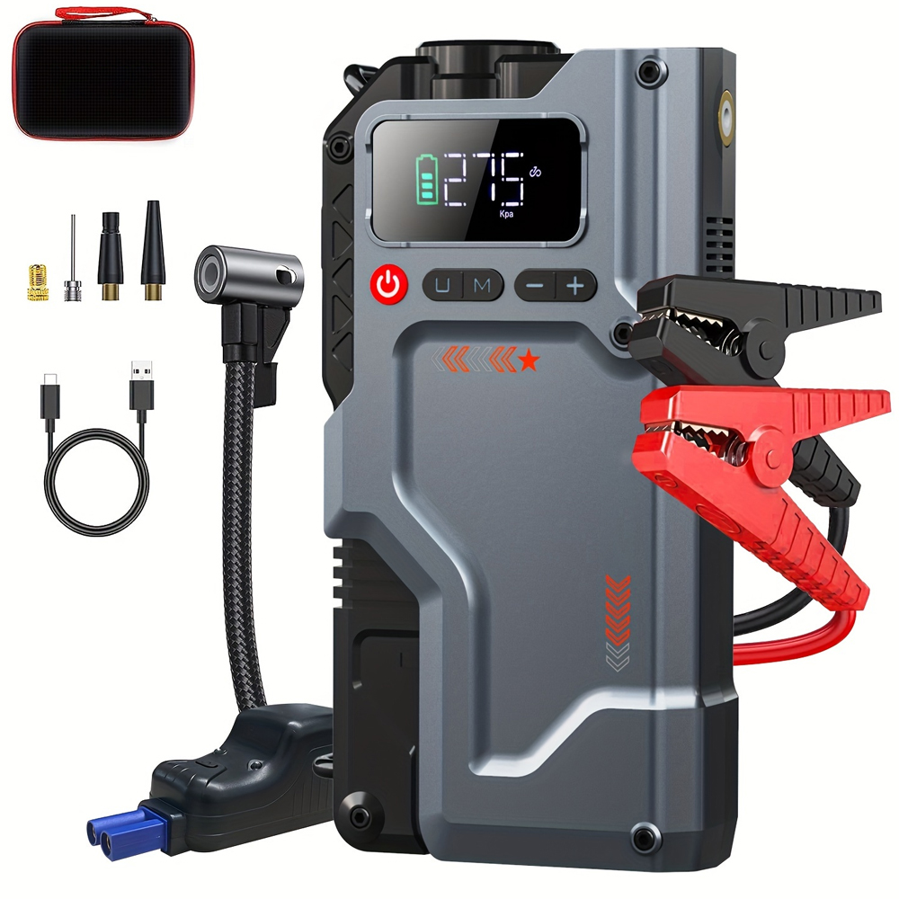 5000A Jump Starter With Air Compressor, 5 In 1 Function Jump Box 150PSI