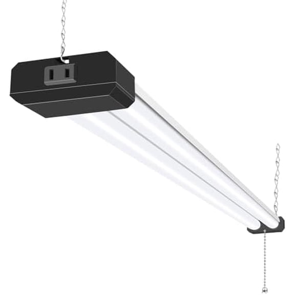 5000K LED Shop Light Linkable, 4FT Daylight 42W LED Ceiling Lights for Garages, Workshops, Basements, Hanging or FlushMount, Power Cord with Pull Chain, 4400lm, ETL- 1 Pack