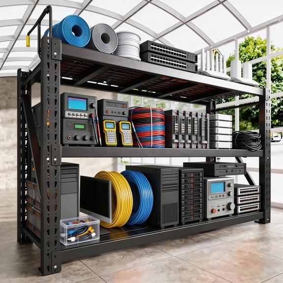 5000LBS Heavy Duty Garage Shelving Units,67" Wide & Deep Storage Shelves,Metal Garage Shelves,Large Storage Rack,Steel Shelf,Industrial Shelving for Shop,Warehouse,Basement,67" W x 24" D x 63" H