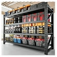thumbnail image 1 of 5000LBS Storage Shelves,71" W Garage Shelving Heavy Duty Metal Adjustable Garage Shelves, Shelving Units Industrial Shelving for Warehouse,71" W x 24" D x 69" H,Black 71"Wx24"Dx69"H, 1 of 8
