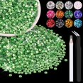 5000PCS 3mm Resin Rhinestones in Bulk (Light Green), Bedazzling