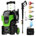 thumbnail image 1 of 5000PSI Electric Heavy Duty Pressure Was*her, 3-Speed Adjustable Power Cleaner with 2-Stage Pull Rod, 4 Nozzles, Foam Cannon & 500ml Soap Bottle for Car, Home & Outdoor Cleaning, 1 of 8