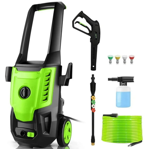 5000PSI Electric Pressure Washer, 2025 4.0 GPM High Power Washer Machine, with Adjustable Nozzle and Soap Bottle for Cars/Fences/Driveways/Home/Patios (Green)