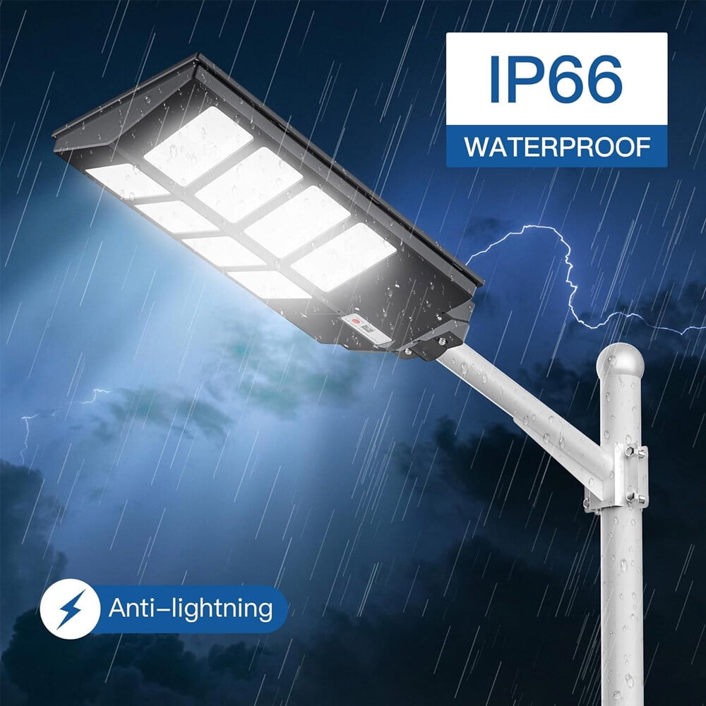 SZPOWER 5000W Solar Street Light - 5,000,000LM Dimmable Outdoor Lights With Remote, IP66 Waterproof-725986