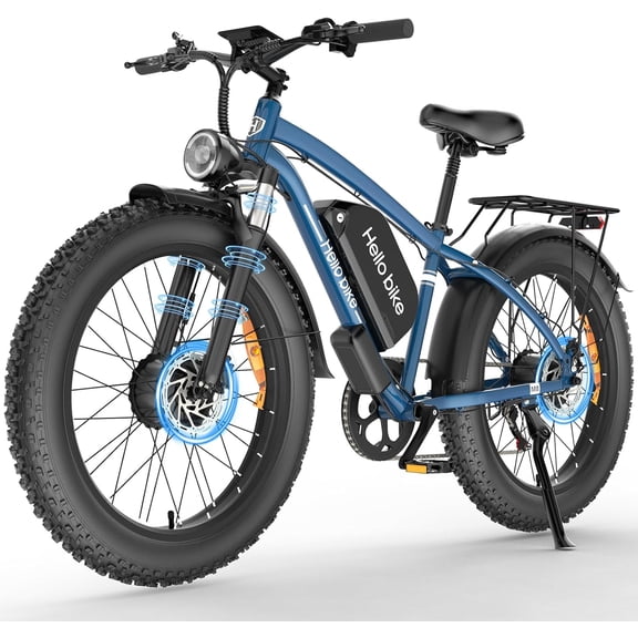 5000W Dual Motor Electric Bike for Adults, 45MPH eBike, 52V 25Ah 100Miles, 26" Fat Tires Dirt Bicycle, Hydraulic Brakes & Front Suspension UL 2849