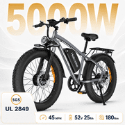 5000W Electric Bike for Adults, 52V 25Ah Max 45 mph 100 Miles, 26" Fat Tires MTB 7 Speed for Off-Road Mountain Riding UL 2849