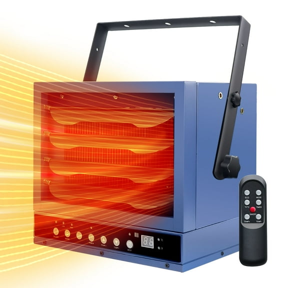 5000W Electric Garage Heater with Remote, 240V Hardwired Fan Forced Ceiling Mount Shop Heater with Digital Thermostat and Overheat Protection, Ideal for Warehouse, Workshop