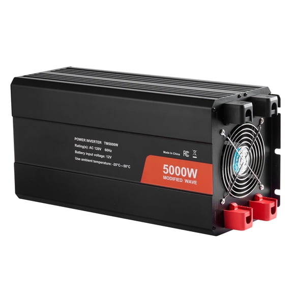 5000W 12V DC to 120V AC Modified Sine Wave Inverter, LCD Remote Control Power Converter with Multi Ports for High Load Home Appliances