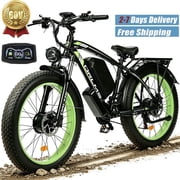 6000W Peak Dual Motor Fast Ebike Up to 40-45MPH, 60V 25AH Large Battery Adult Electric Mountain Bike, 26 Inch Fat Tire All Terrain Off Road E Bike with Shimano 21 Speed Hydraulic Disc Brake