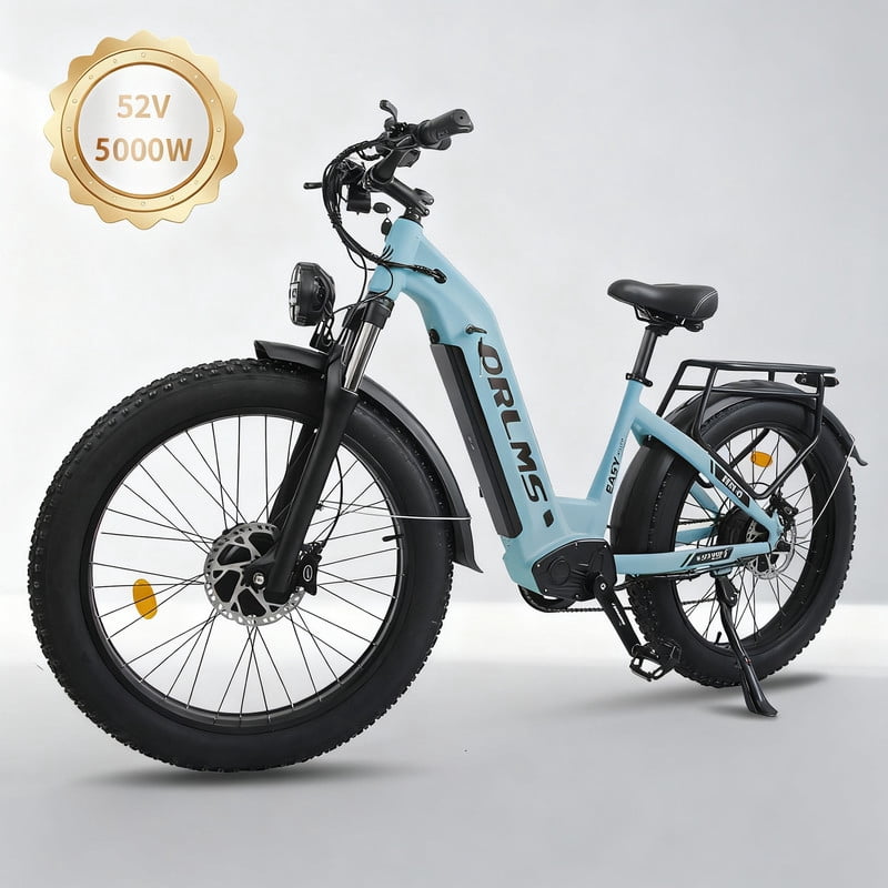5000W (Peak) Dual Motor Ebike for Adults, 52V/23Ah Battery Electric Bicycle, 7 Speed Max 45MPH Mountain Ebike, 26*4.0 Fat Tire Ebike for All Terrain CE/UL/GCC