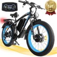 thumbnail image 1 of 5000W (Peak) Electric-Bike, 60V 25AH Battery Electric Bike for Adults, Dual-Motor-Ebike 45MPH Ebike, 26*4.0 Fat Tire Ebike, AWD 21-Speed E-Mountain Bicycle for Off-Road Snow Sand UL 2849, 1 of 10