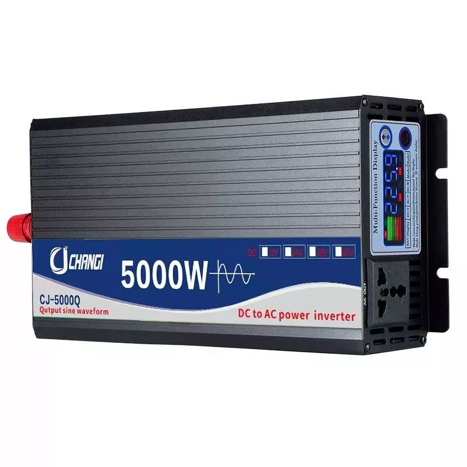 5000W Power Inverter 24V DC to 220V AC with LED Display, Power Converter for CPAP RV Car Solar System Emergency