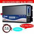 5000W Power Inverter Pure Sine Wave DC 12V to AC 220V Converter for ...