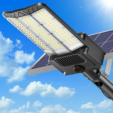 5000W Solar Street Light, Commercial Grade Solar Street Lights Outdoor Dusk to Dawn, Solar Lights Outdoor with Motion Sensor and Remote Control, Solar Parking Lot Lights for Yard, Country
