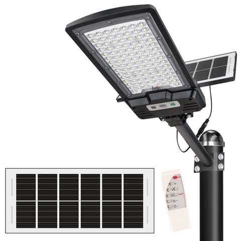5000W Solar Street Lights Outdoor, Super Bright Solar Parking Lot lights Dusk to Dawn, Waterproof Solar Lights for Outside, Flood Security Lights with Remote Control for Yard Garden