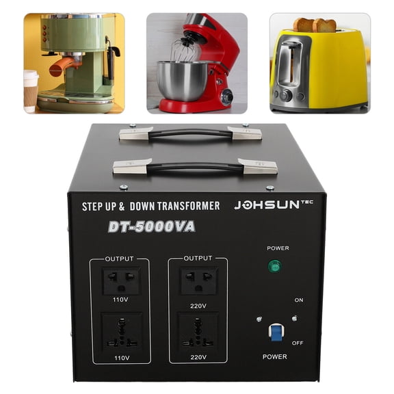 5000W Step Up/ Down Voltage Converter Transformer Heavy Duty 110V-220V for Most Household Appliances