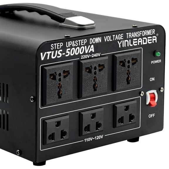 5000W Voltage Converter Transformer Step Up 110V-120V to220V-240V or Step Down 220V to 110V AC Power Converter w/US Standard Power Cord,Circuit Breaker Protection