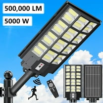 5000W Solar Street Light Outdoor - LED Waterproof Outdoor Courtyard Light, 500,000 LM Large Size Super Bright, Dusk to Dawn Parking Lot Light with Motion Sensor