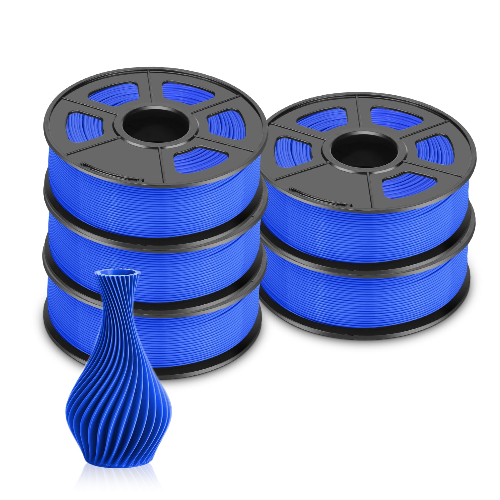 5000g 3D Printer Filament Bundle, SUNLU PLA PLUS Filament 1.75mm, Neatly  Wound Filament 5kg, 1000g Spool, 5 Pack, Blue 