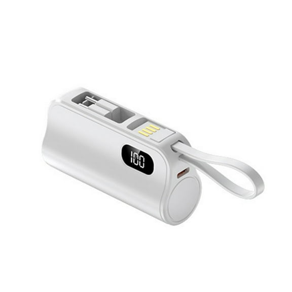 5000mAh 10W Capsules Charger Power Banks with Concealed Stand and Attacheds Cable for Mobilitys
