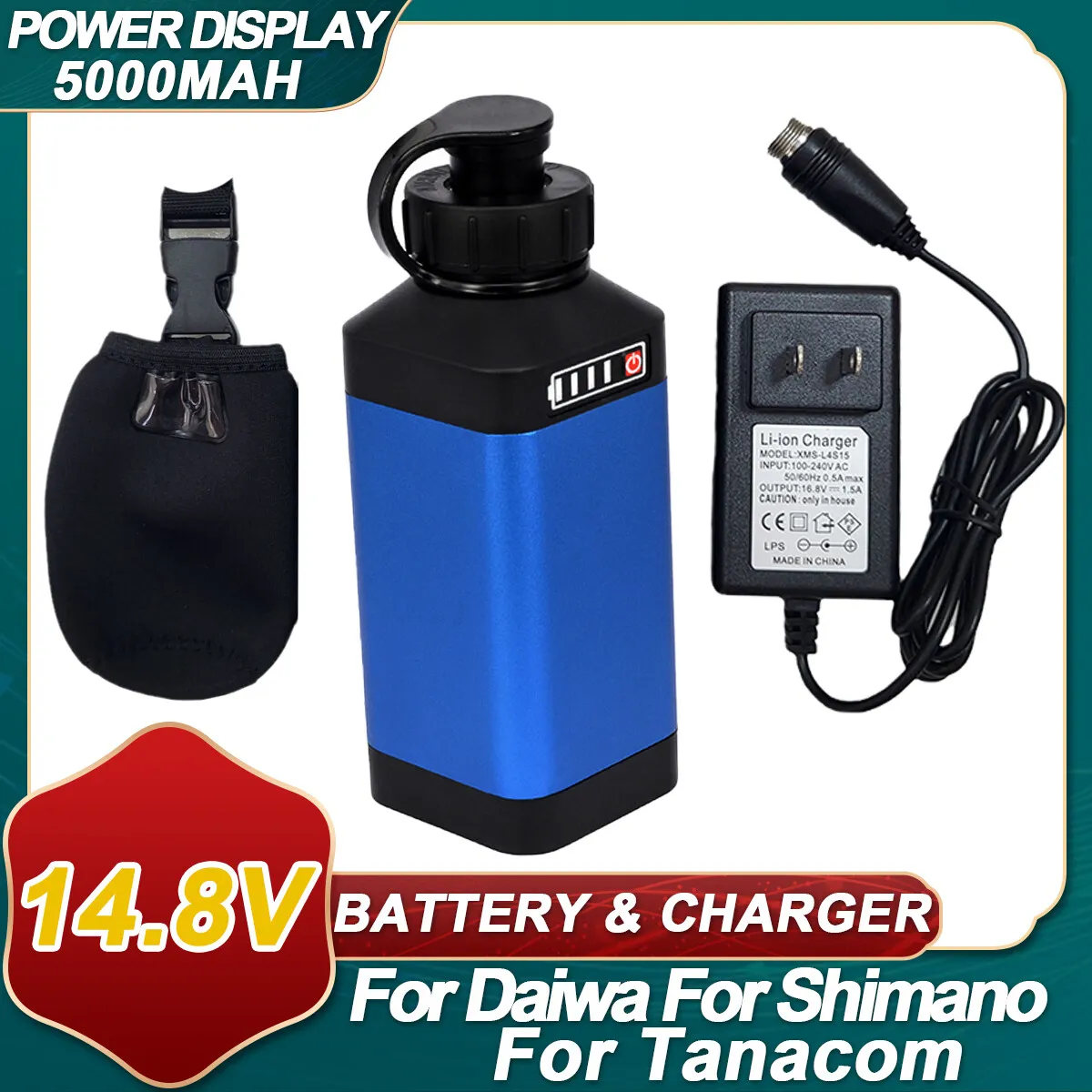 Replacement Battery & Charger For Daiwa & Shimano Electric Fishing Reels 14.8V Li-ion Replacement Battery & Charger For Daiwa & Shimano Electric Fishing Reels 14.8V Li-ion