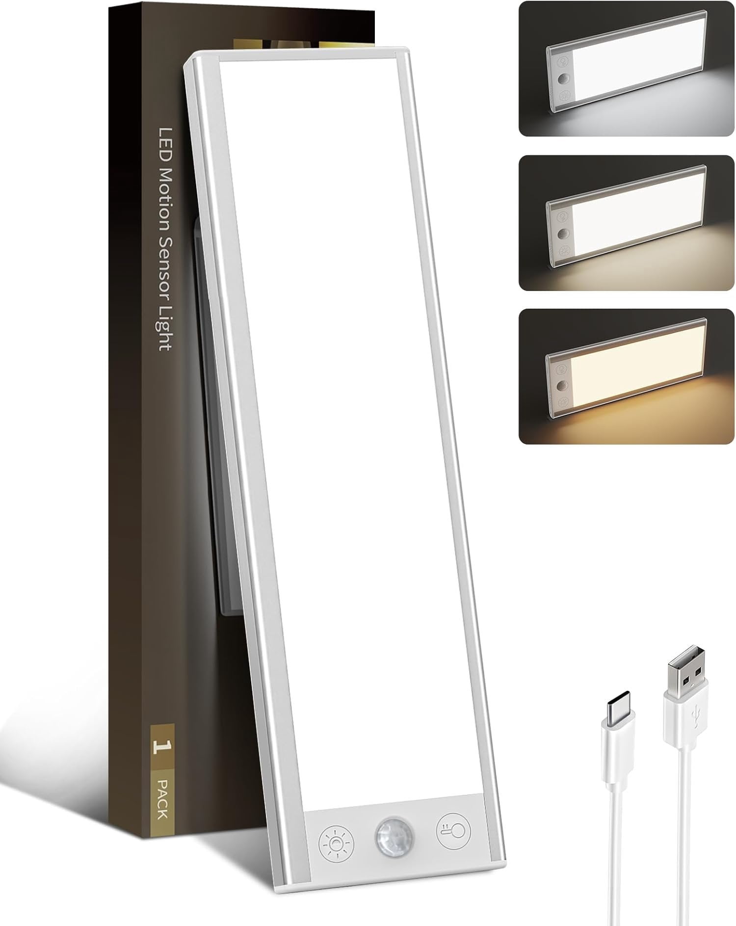 5000mAh Under Cabinet Lighting, 200LM Motion Sensor Light Indoor ...