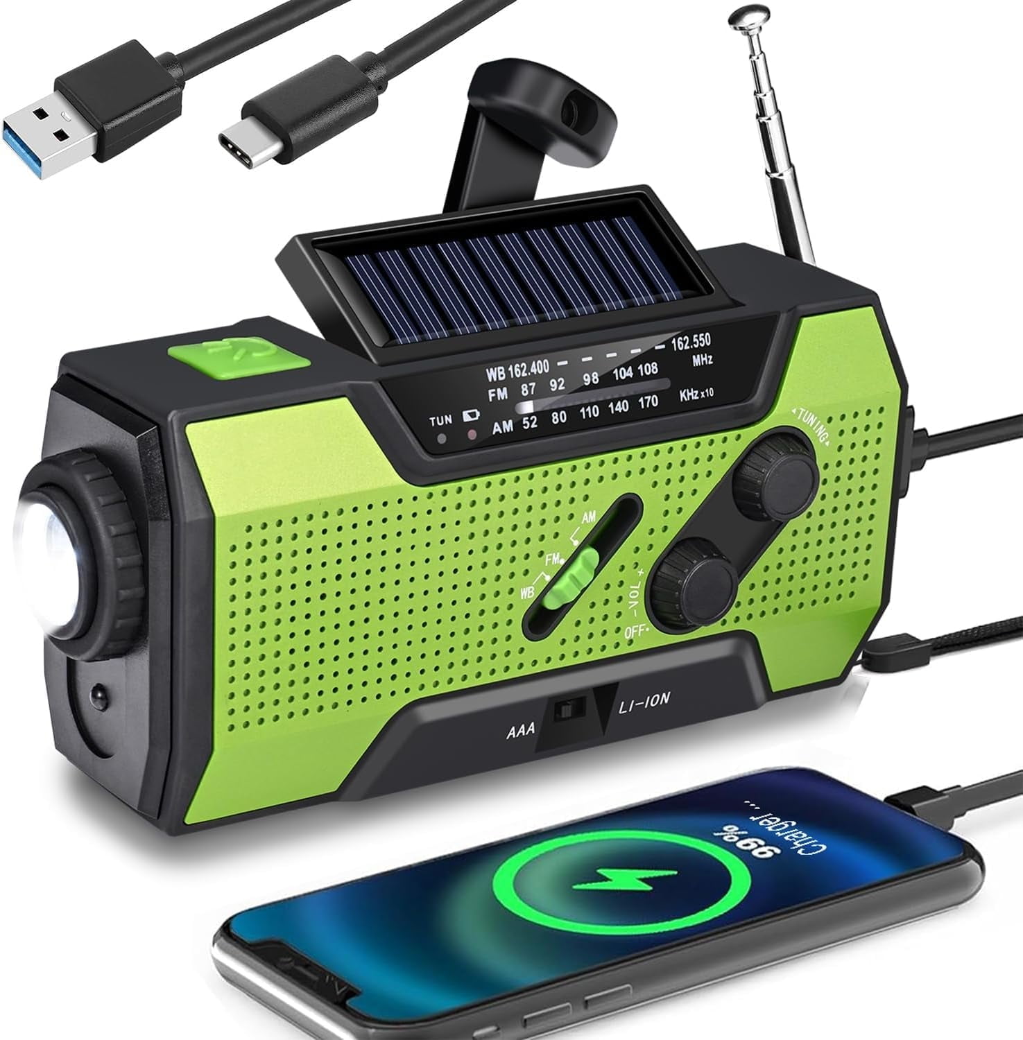 Portable Solar Charging Emergency Radio Scanner