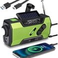 thumbnail image 1 of Emergency Radio, 5000mAh/18500mWh Weather Radio, Solar Hand Crank Radio with AM/FM/NOAA Alert, Cell Phone Charger, Flashlight and SOS Siren (Green), 1 of 7