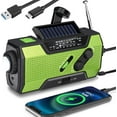 thumbnail image 1 of Emergency Radio Solar Hand Crank AM/FM/NOAA Portable Weather Radio with Phone Charger, LED Flashlight, Reading Lamp, SOS Alarm, USB Charged (Green), 1 of 7