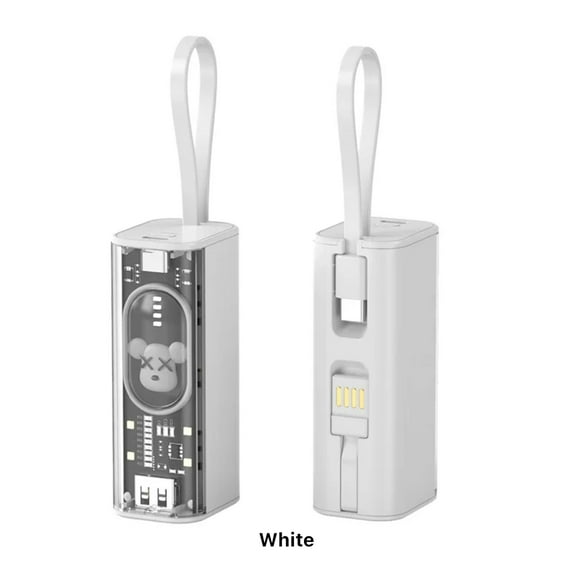 5000mAh Fast External Portable Power Bank Backup Battery Charger bear brick WhiteiPhone Fast Lightning