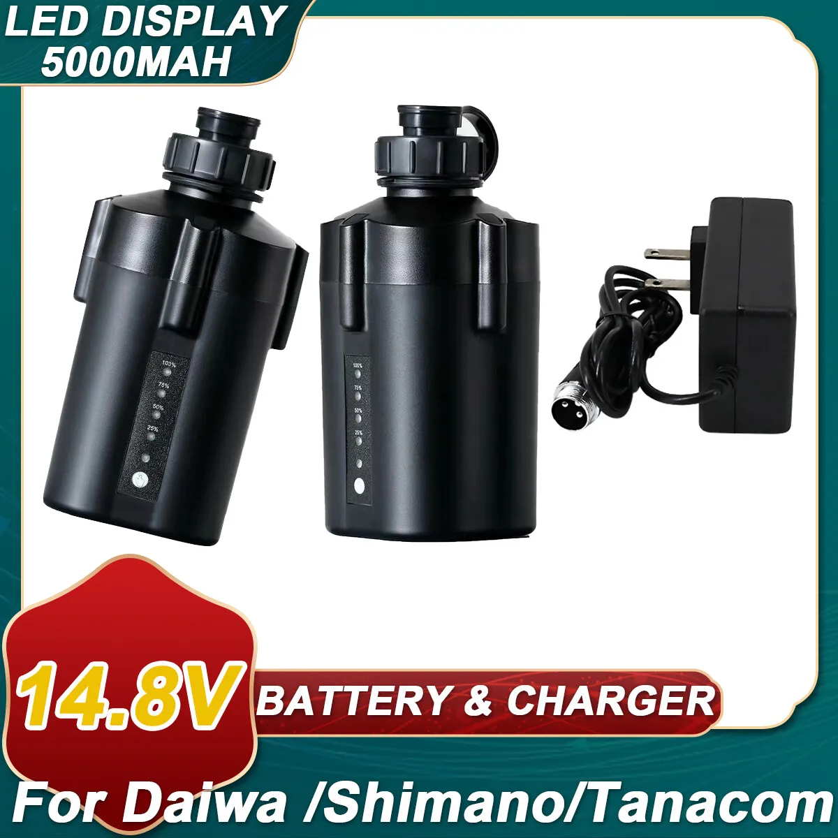 Batterie Li-Ion 14.8V 2500mAh + Chargeur Pour Moulinet électrique Daiwa (BM, SB, LB, Tanacom)