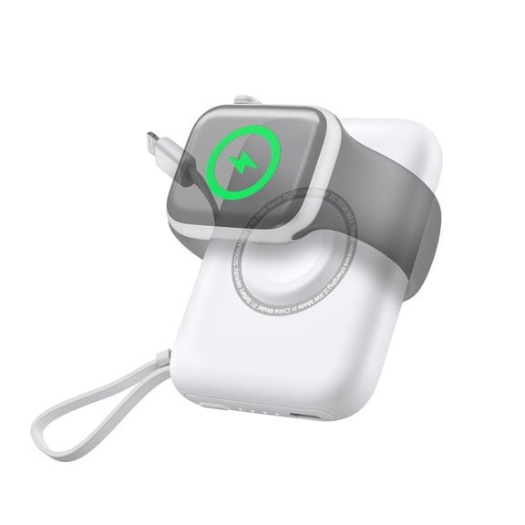 5000mAh Magnetic Charger Portable Power Bank Wireless for Apple Watch iPhone Bulit-in Cable