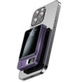 thumbnail image 1 of Power Bank,5000mAh 22.5W Fast Charging Magnetic Wireless Portable Charger with LED Power Display Compatible with iPhone 8 and Above Series,2in1,Purple, 1 of 12