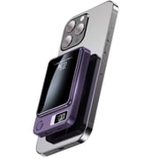 Power Bank,5000mAh 22.5W Fast Charging Magnetic Wireless Portable Charger with LED Power Display Compatible with iPhone 8 and Above Series,2in1,Purple