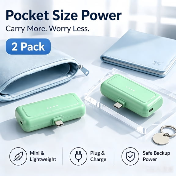 5000mAh Portable Power Pack, 2 Pack