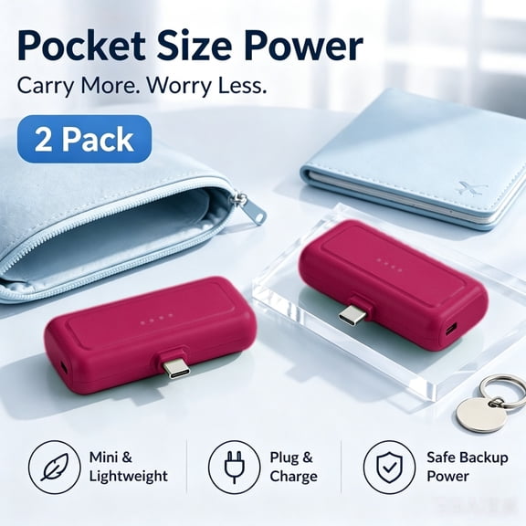 5000mAh Portable Power Pack, 2 Pack